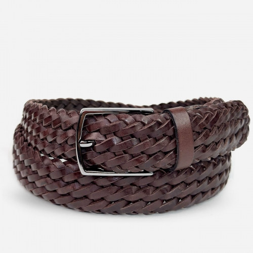 Кожаный мужской плетеный ремень Nevatus серии Матео