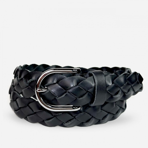 Женский кожаный плетеный ремень Agatha Blauw серии Passiflora