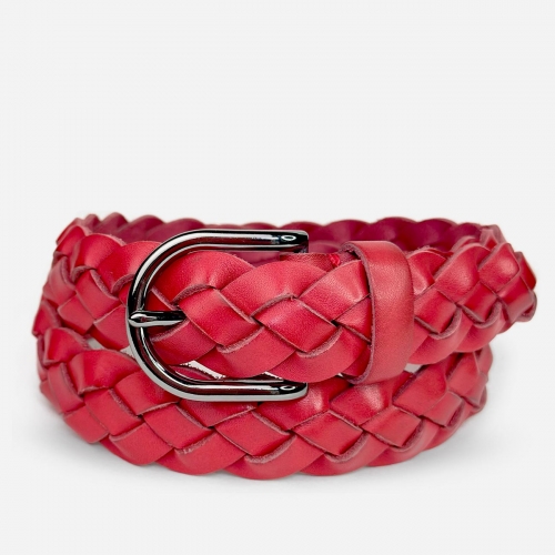 Женский кожаный плетеный ремень Agatha Blauw серии Passiflora