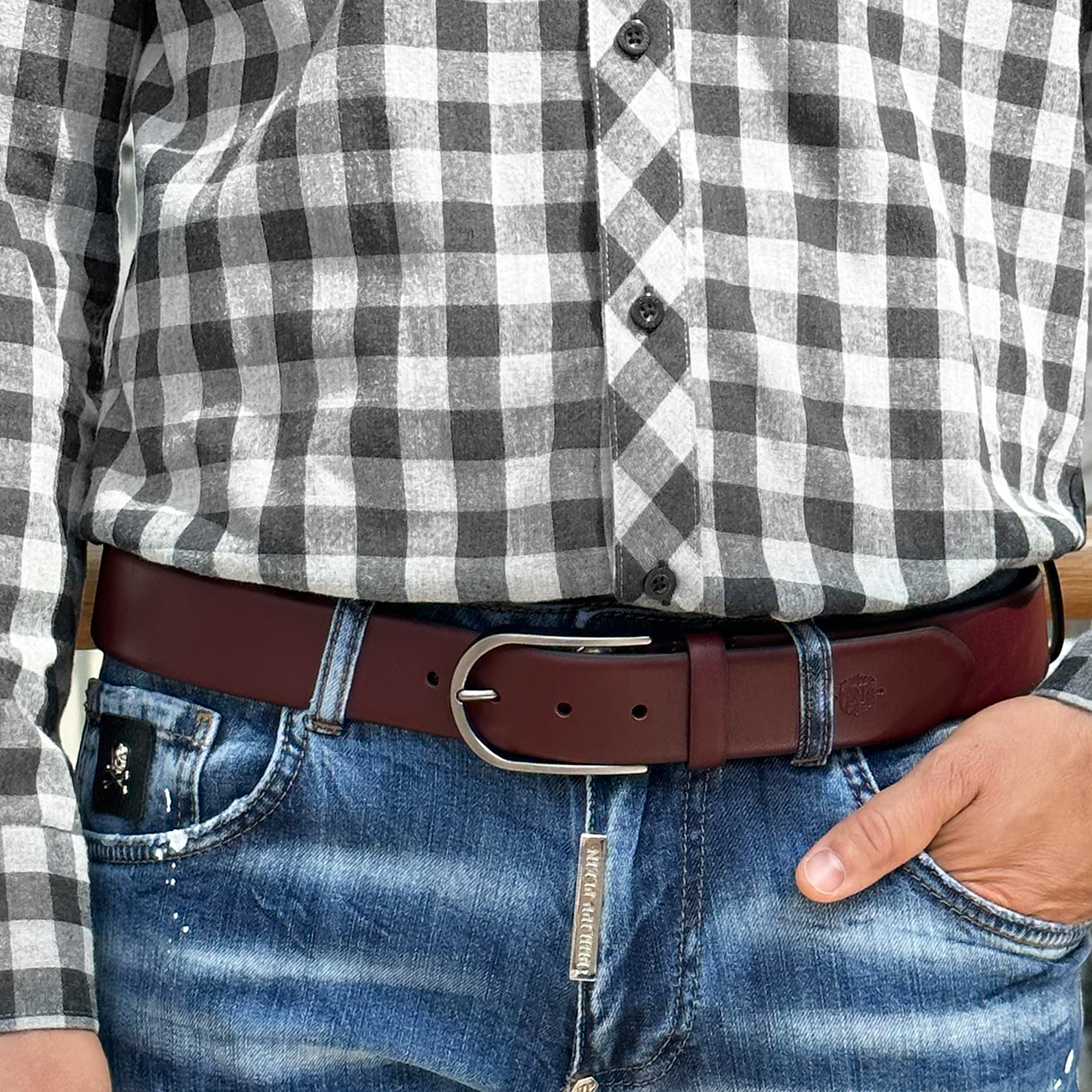 Классический кожаный мужской ремень Nevatus DG серии Asgard