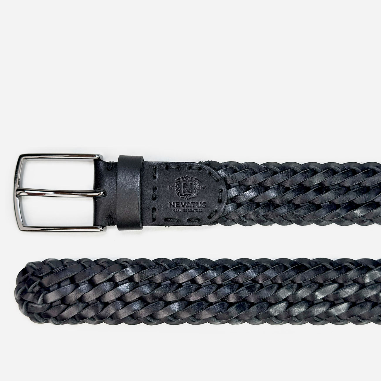 Кожаный мужской плетеный ремень Nevatus серии Матео