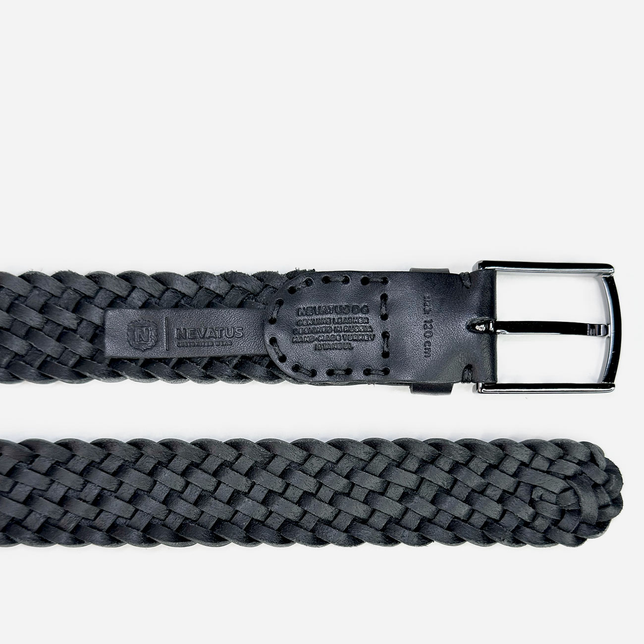 Кожаный мужской плетеный ремень Nevatus серии Матео