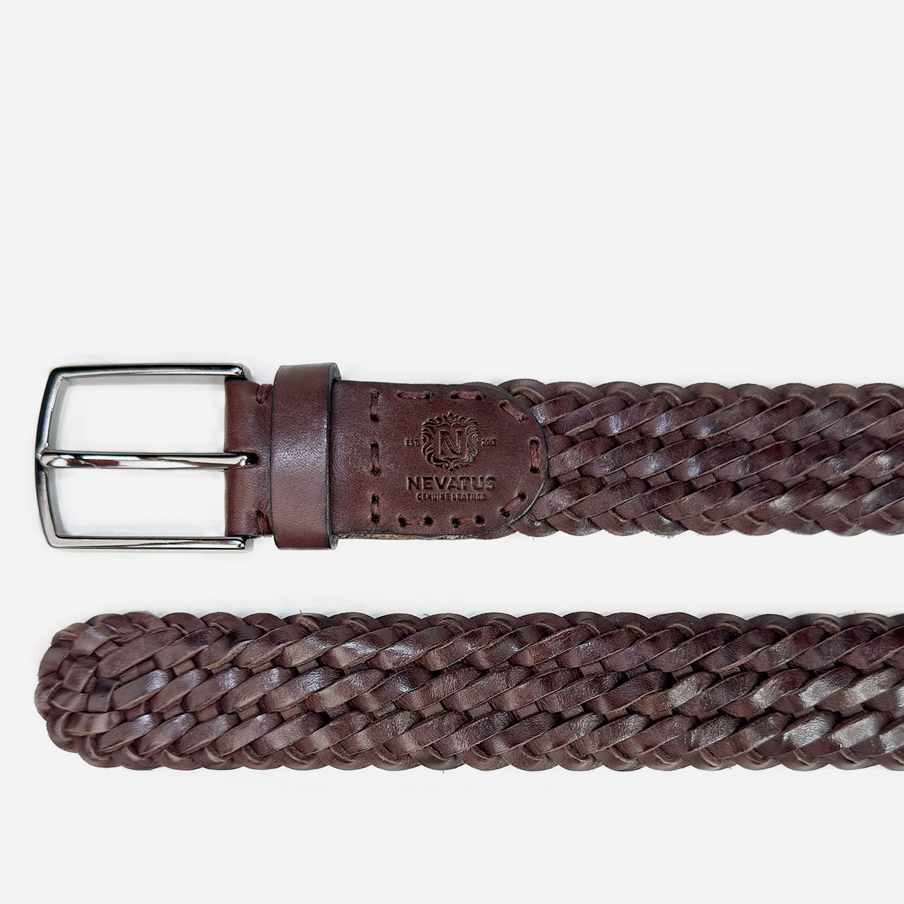 Кожаный мужской плетеный ремень Nevatus серии Матео