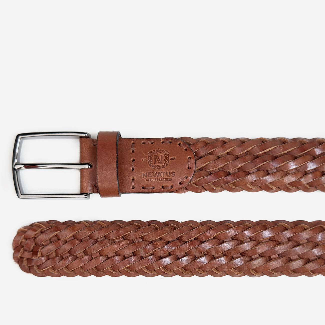 Кожаный мужской плетеный ремень Nevatus серии Матео