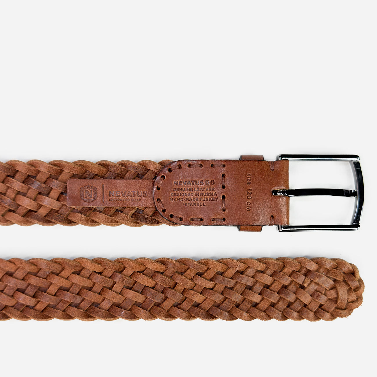 Кожаный мужской плетеный ремень Nevatus серии Матео