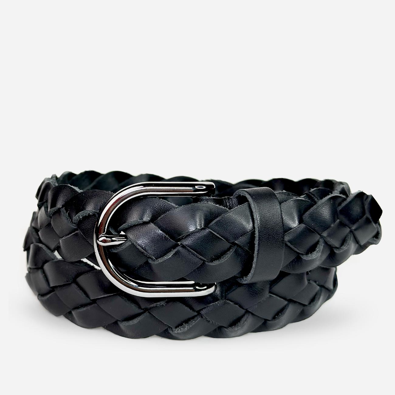 Женский кожаный плетеный ремень Agatha Blauw серии Passiflora