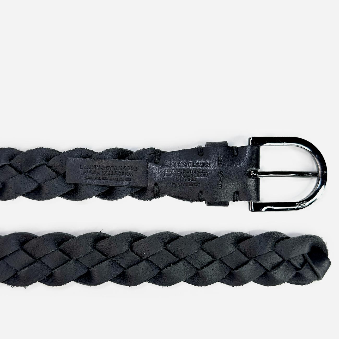 Женский кожаный плетеный ремень Agatha Blauw серии Passiflora