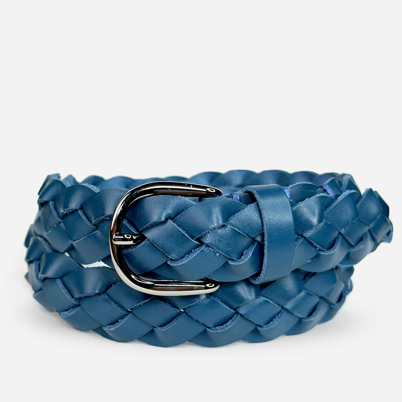 Женский кожаный плетеный ремень Agatha Blauw серии Passiflora