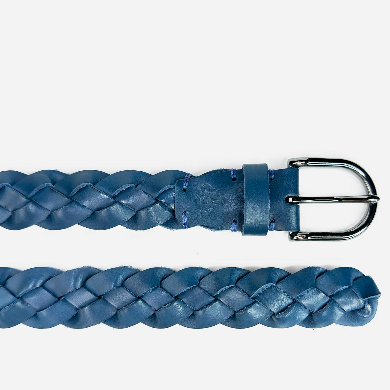 Женский кожаный плетеный ремень Agatha Blauw серии Passiflora