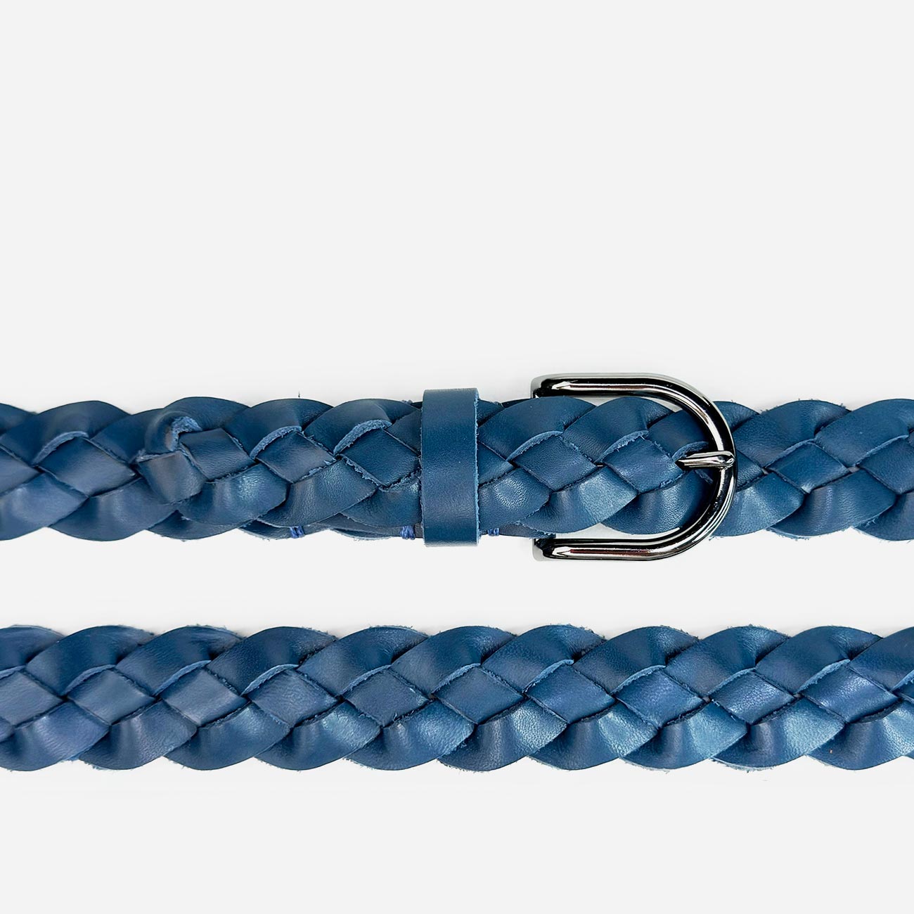 Женский кожаный плетеный ремень Agatha Blauw серии Passiflora