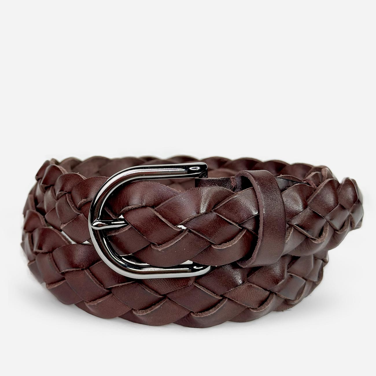 Женский кожаный плетеный ремень Agatha Blauw серии Passiflora